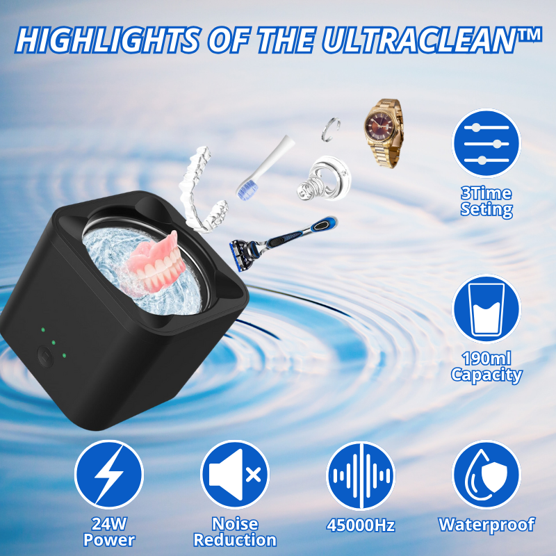 UltraClean™ - Professional Portable Ultrasonic Cleaner