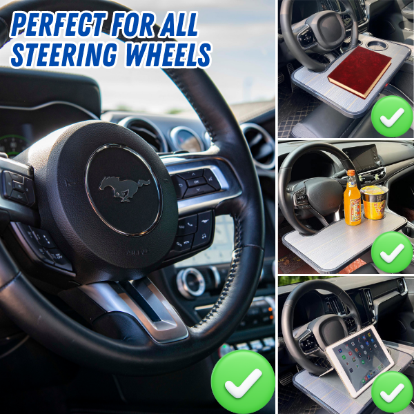 CarDesk™ Car Steering Wheel Tray for Eating and Working